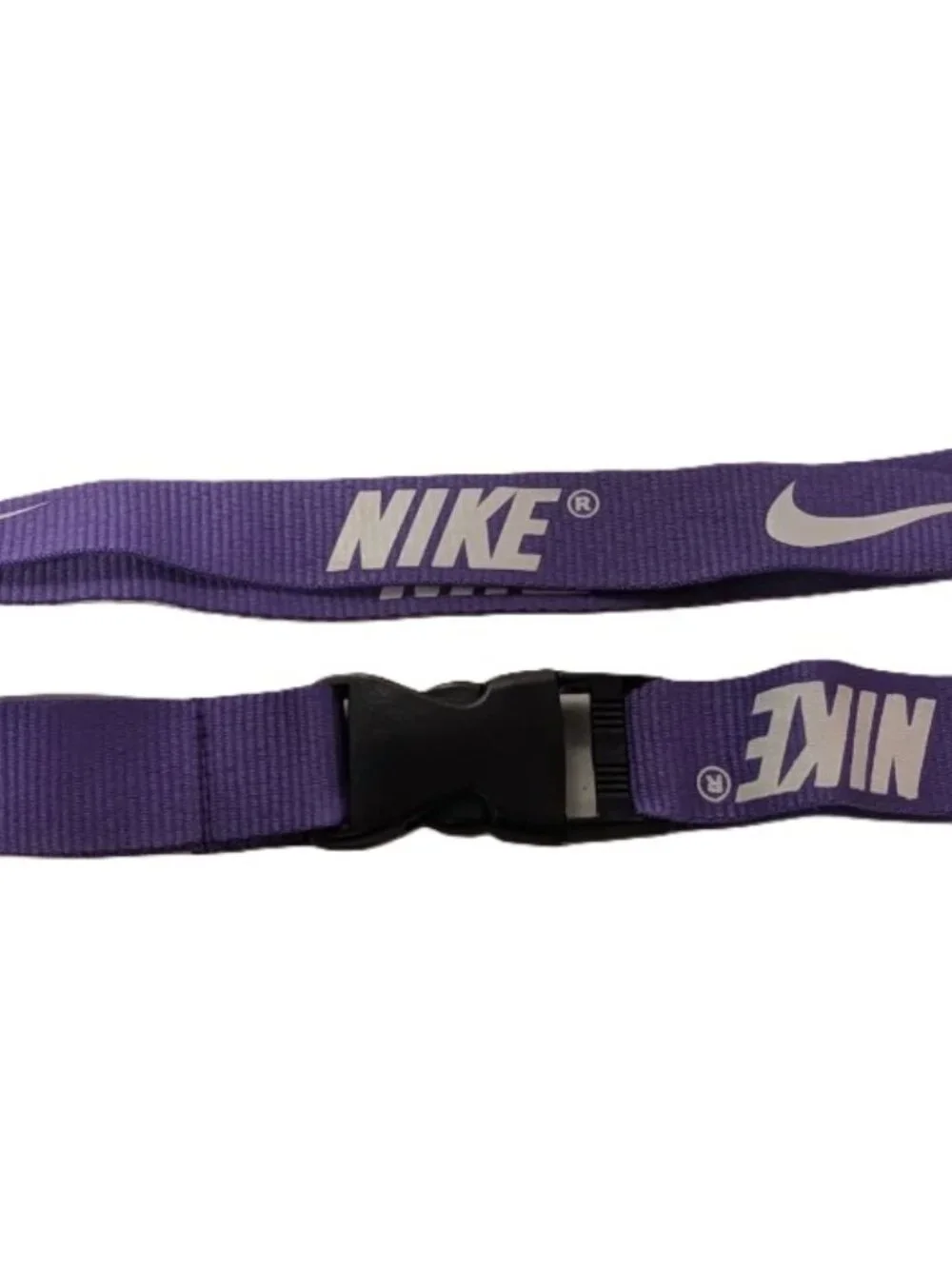 Nike Purple White Lanyard Keychain ID Badge Holder Quick Release Clip